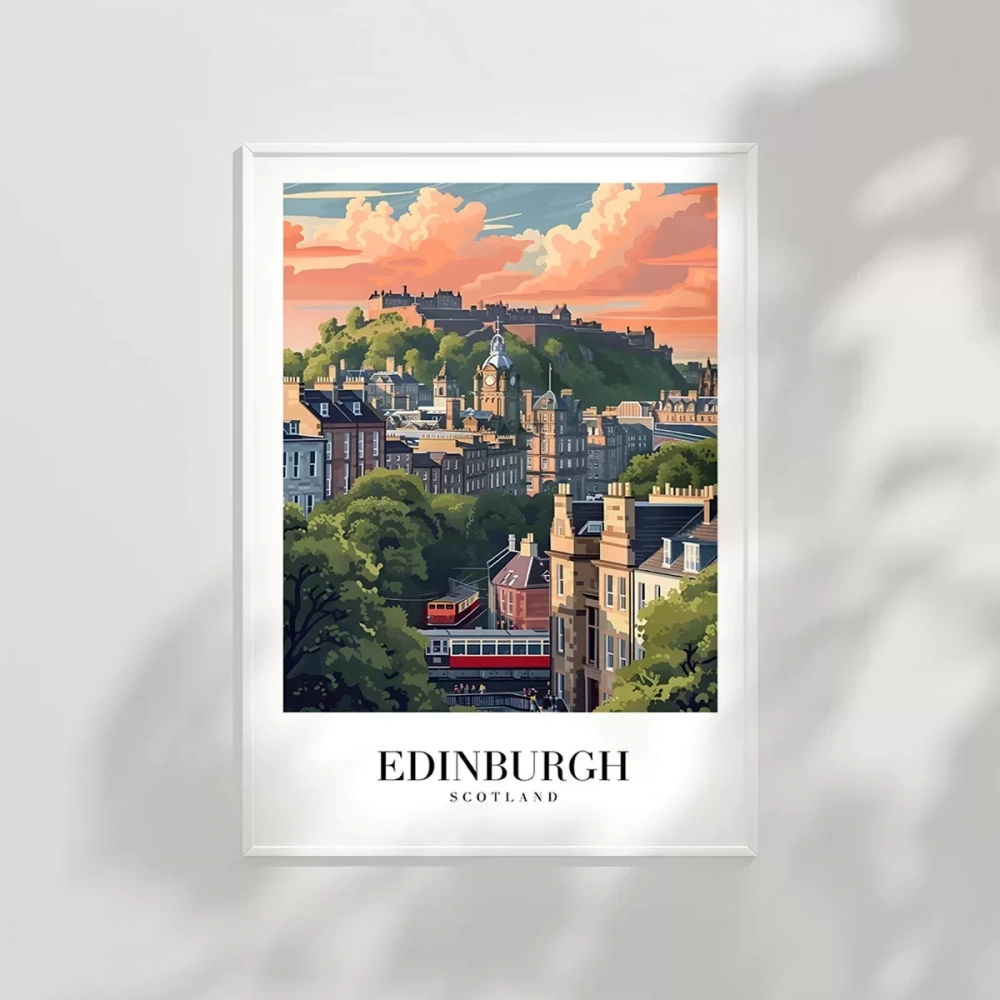 Edinburghun Tarihi Tepeleri Poster