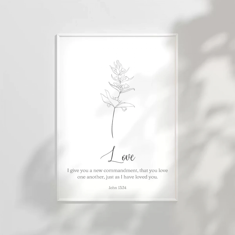 El Çizimi Çiçek Motifli Poster