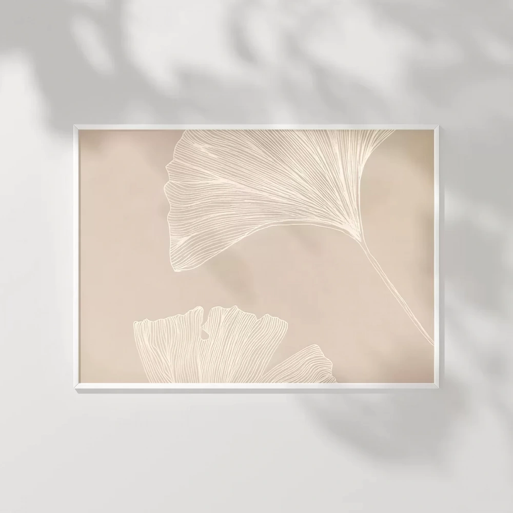 Ginkgo Yaprağı Minimalist Poster