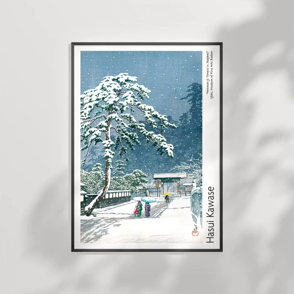 Hasui Kawase Ikegamideki Honmonji Tapınağı Poster