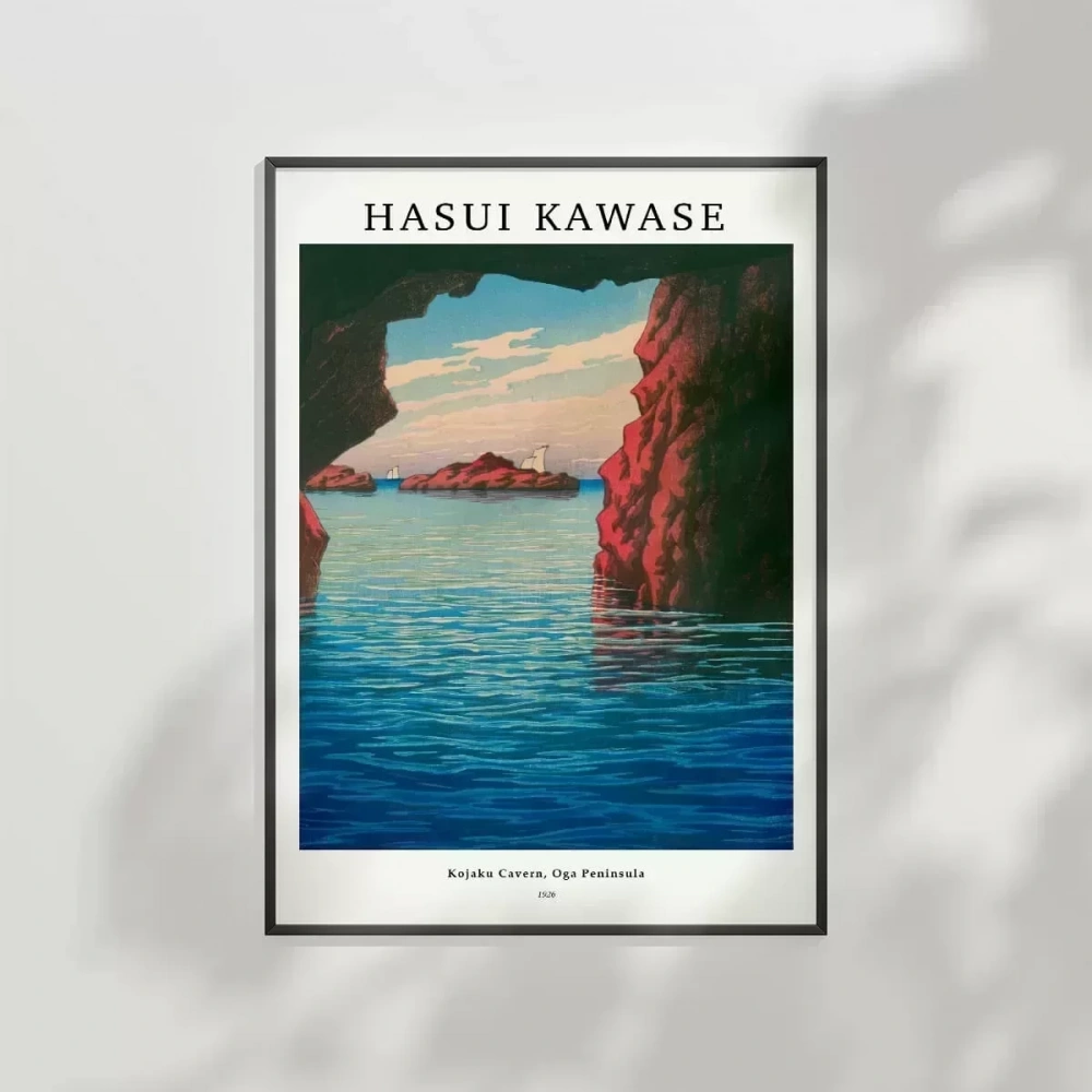 Hasui Kawase-Kojaku Mağarası Oga Yarımadası Poster