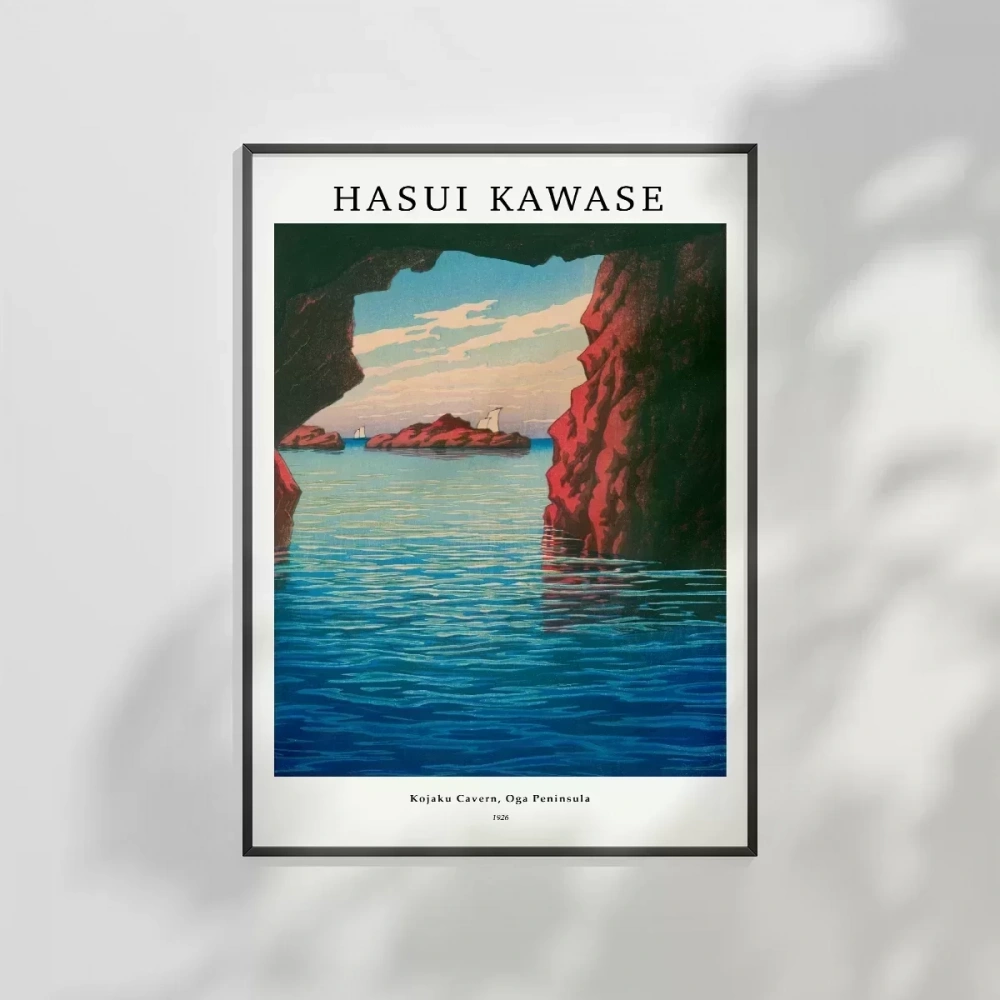 Hasui Kawase Kojaku Mağarası Oga Yarımadası Poster