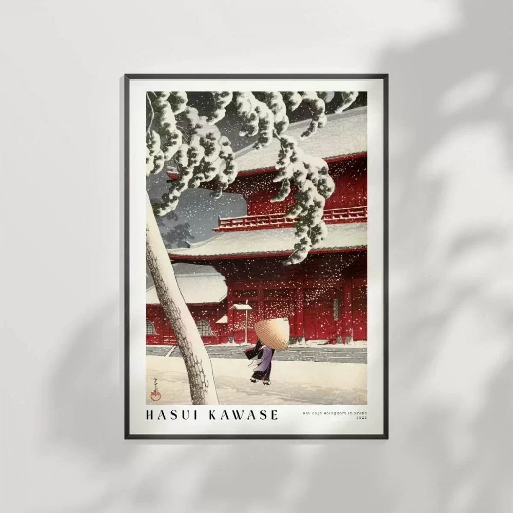 Hasui Kawase Shibadaki Het Zojo Heiligdom Poster