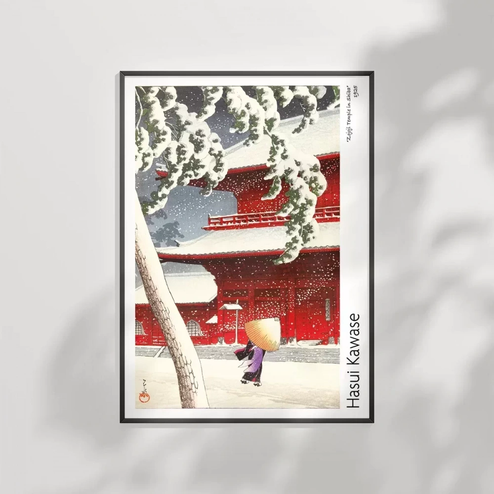 Hasui Kawase Shiba Zojoji Tapınağı Poster