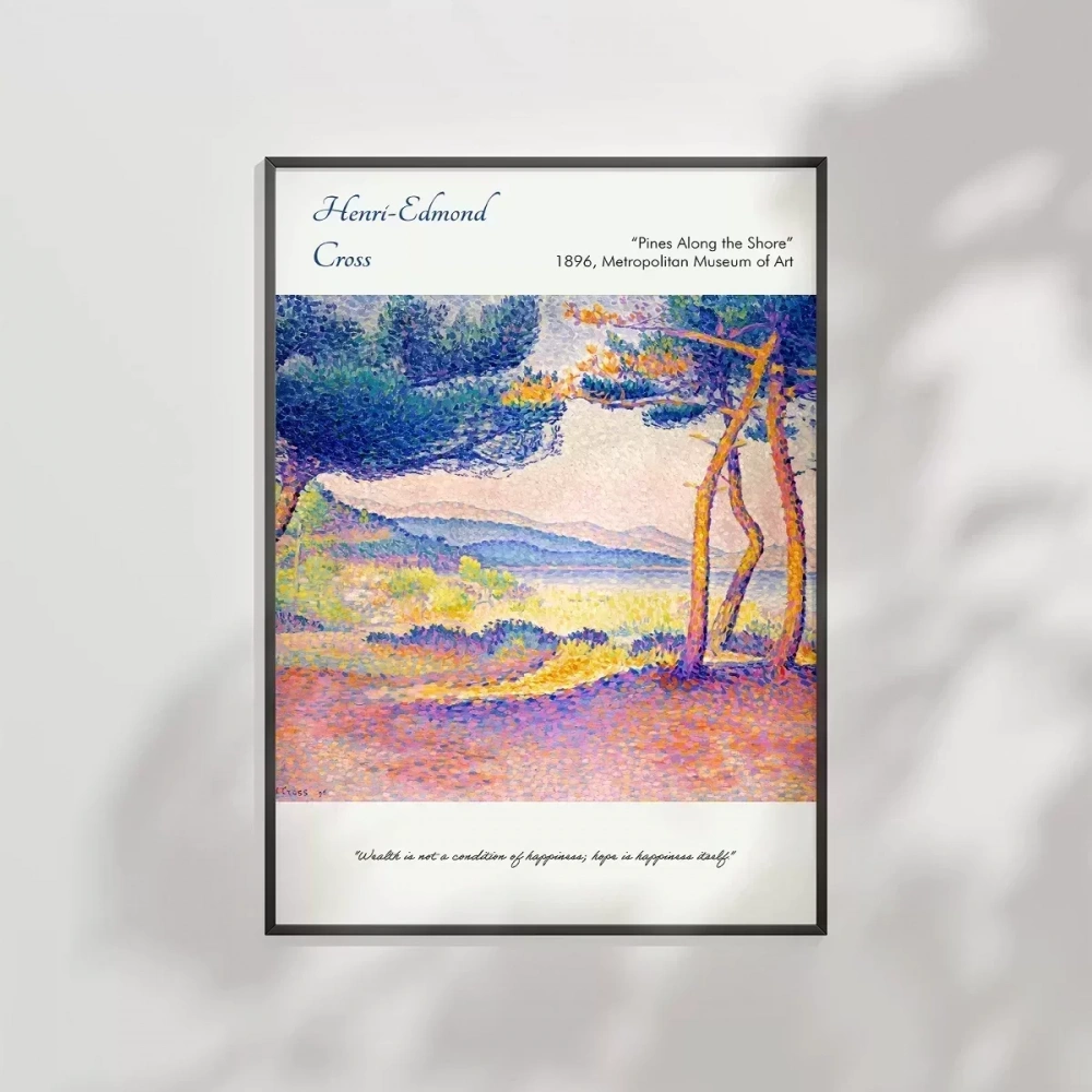 Henri-Edmond Cross Kıyı Boyunca Çamlar 2 Poster