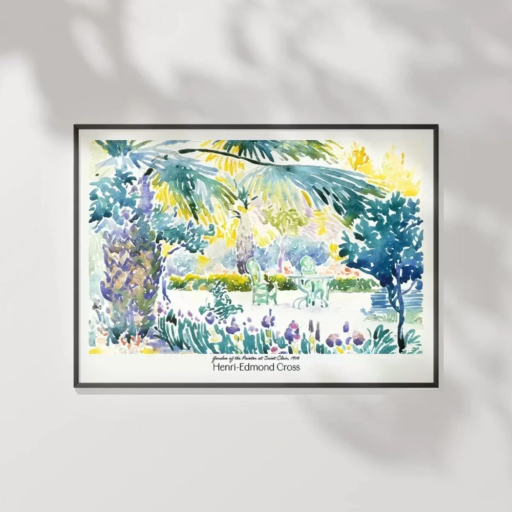 Henri-Edmond Cross Saint Clairdeki Ressamın Bahçesi Poster
