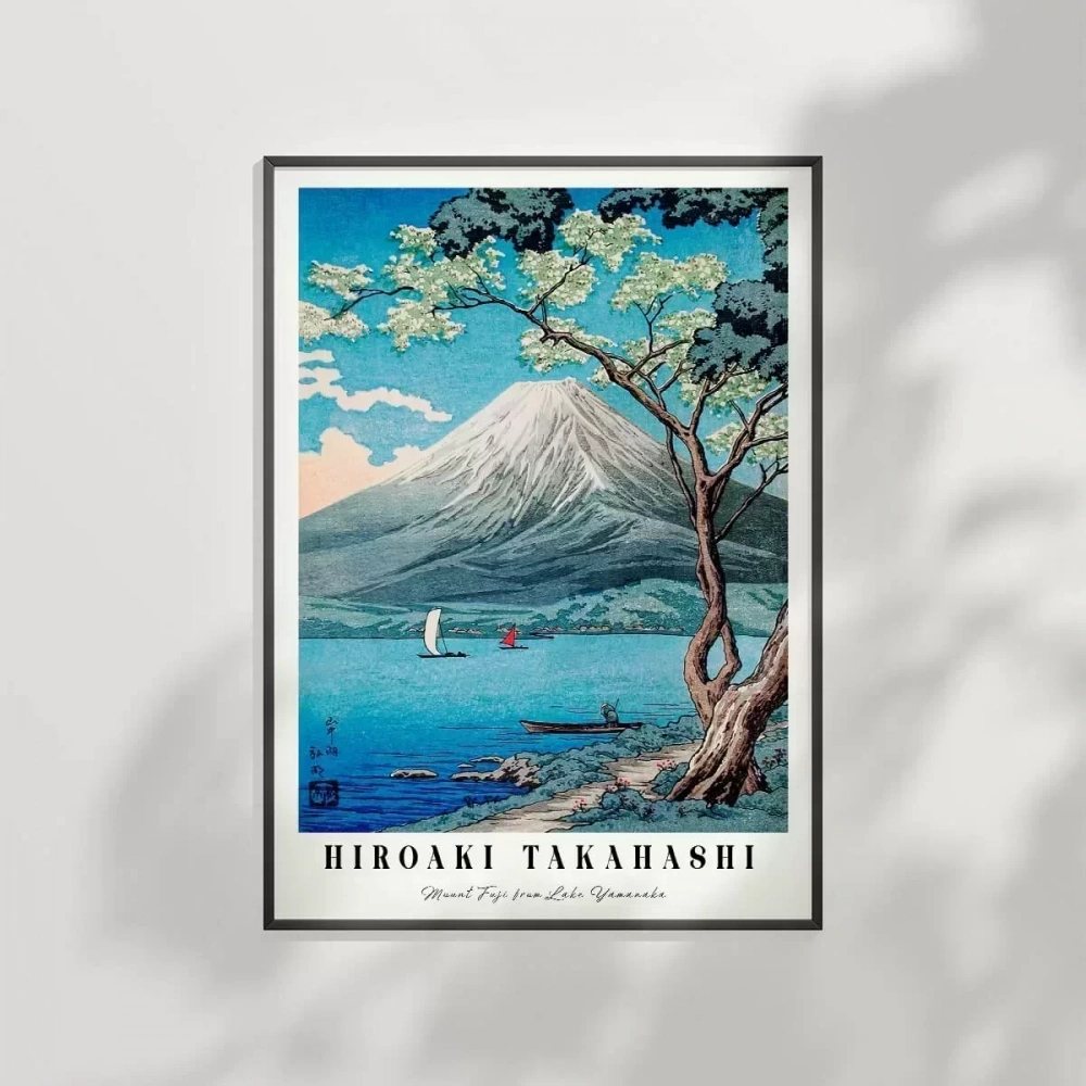 Hiroaki Takahashi Yamanaka Gölünden Fuji Dağı Poster