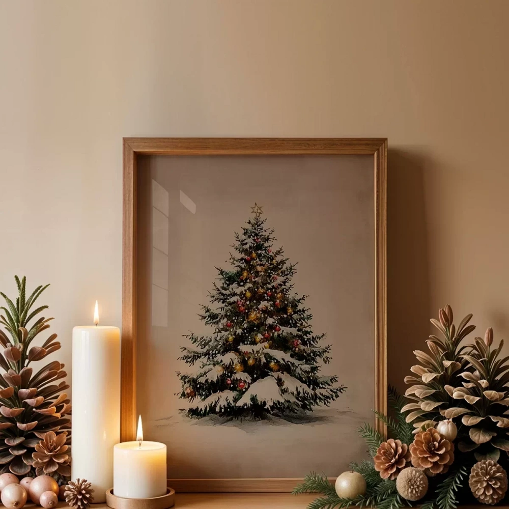 Işıklı Çam Ağacı Poster