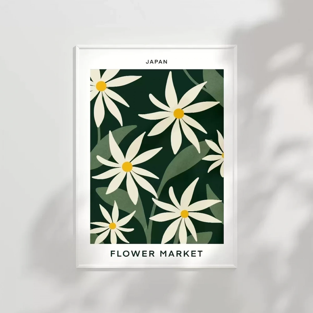 Japan Flower Market Poster
