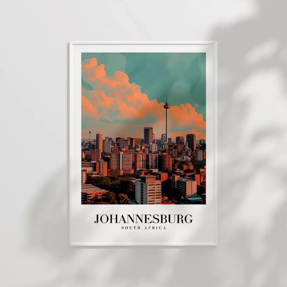 Johannesburg Güney Afrika Seyahat Poster