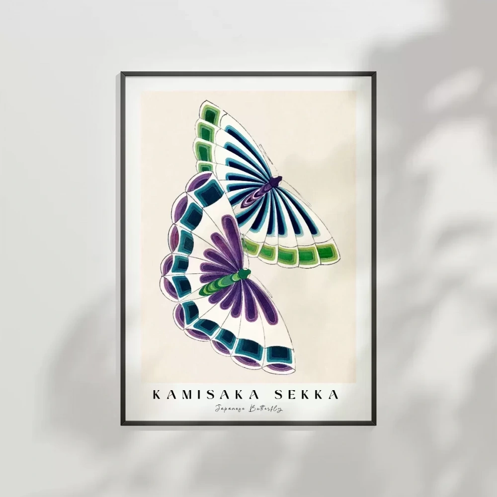 Kamisaka Sekka İki Japon Kelebeği Poster