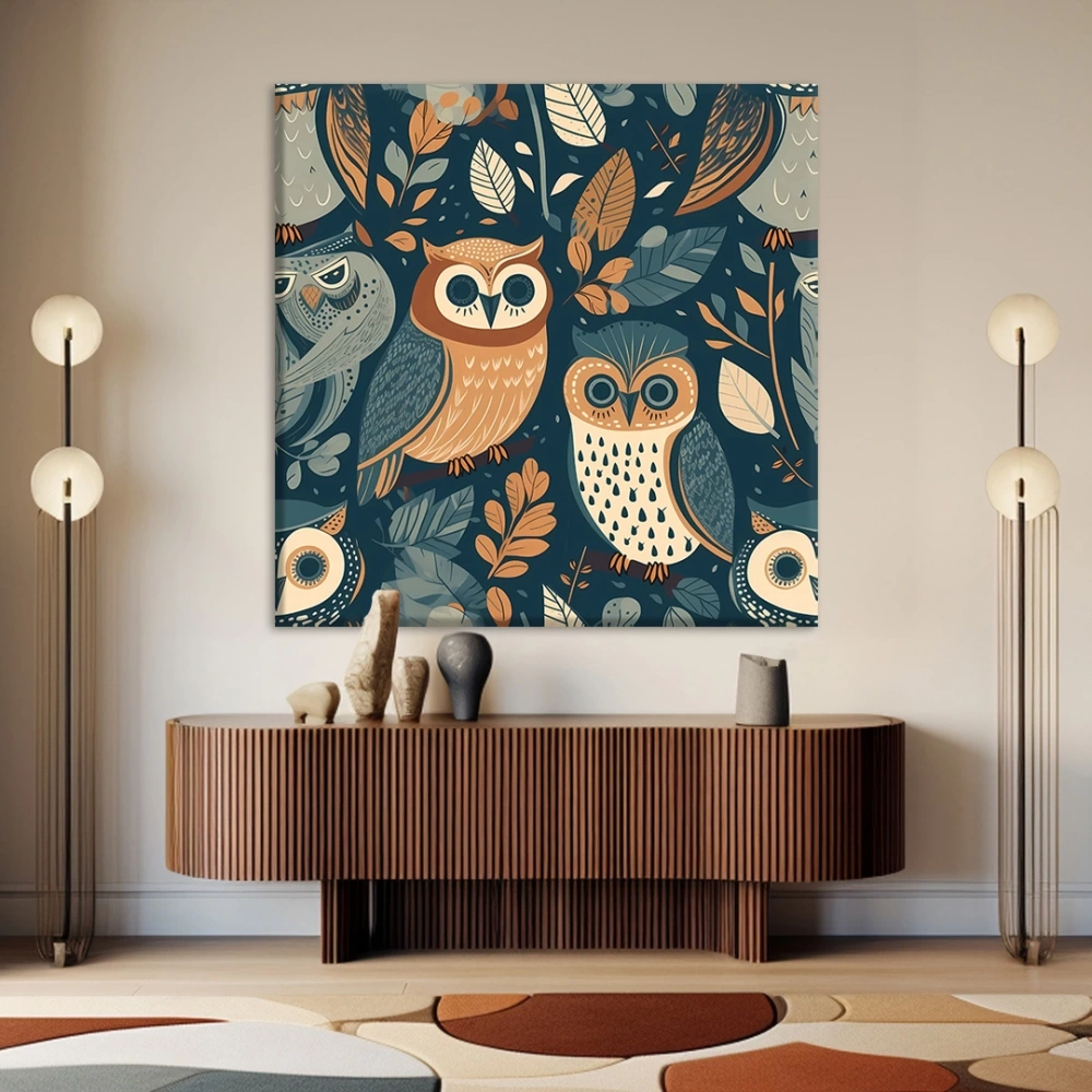 Uğurlu Baykuşlar Kanvas Tablo