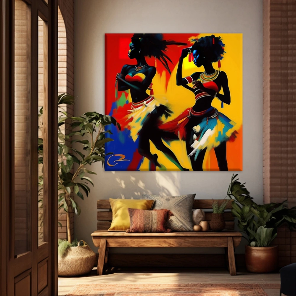 Etnik Dansçılar Kanvas Tablo