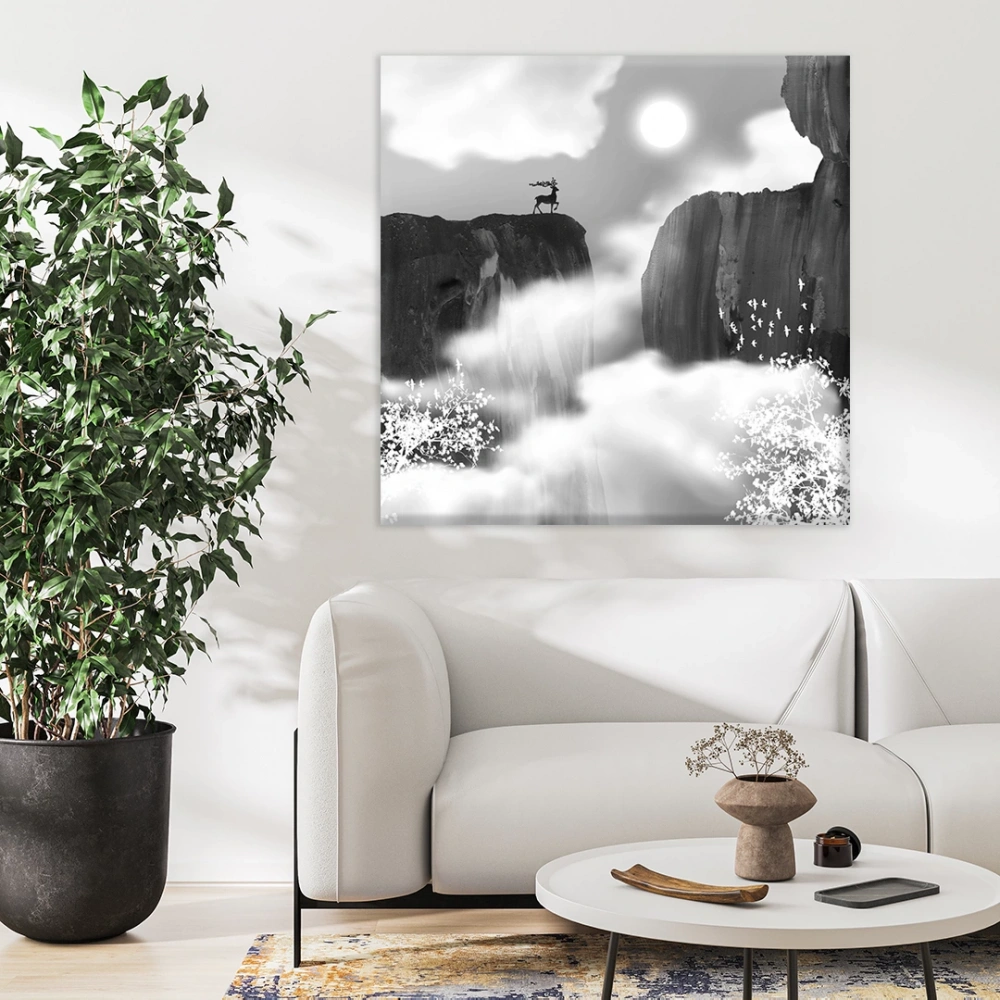 Kayalık Şelale Kanvas Tablo