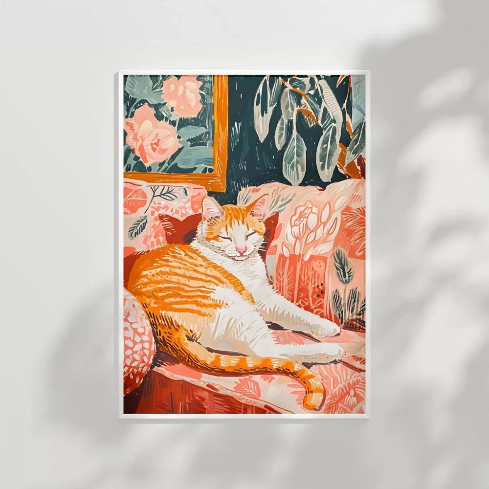 Kedinin Gün Batımı Keyfi Poster