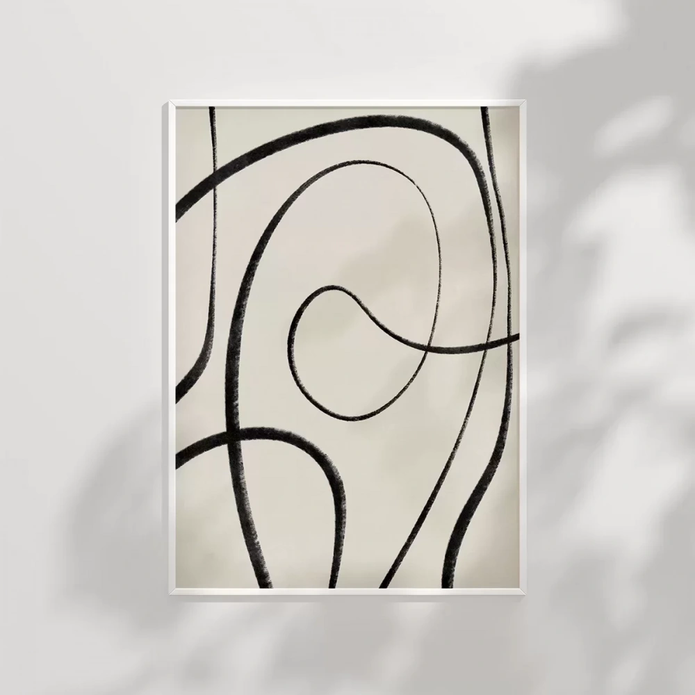 Kıvrımlı Formlarla Grafik Desenli Poster