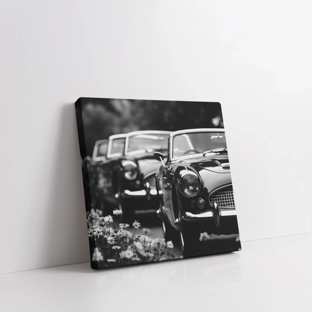 Klasik Otomobil Kare Kanvas Tablo