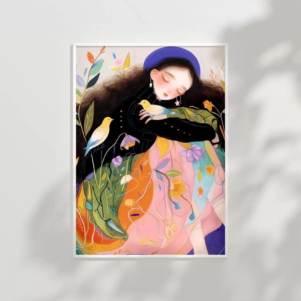 Kuşlarla Bahar Hissi Poster