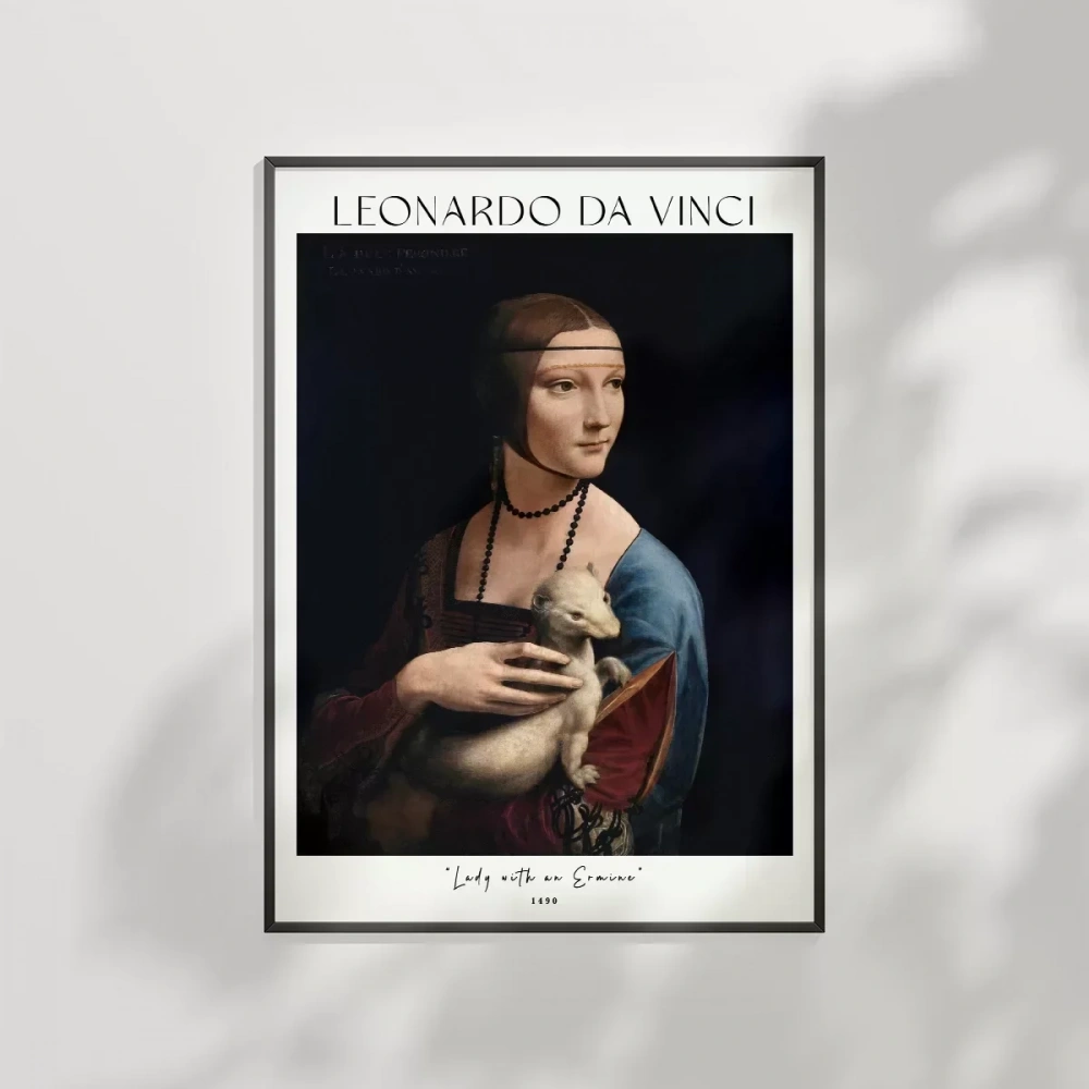 Leonardo Da Vinci Kakımlı Kadın Poster