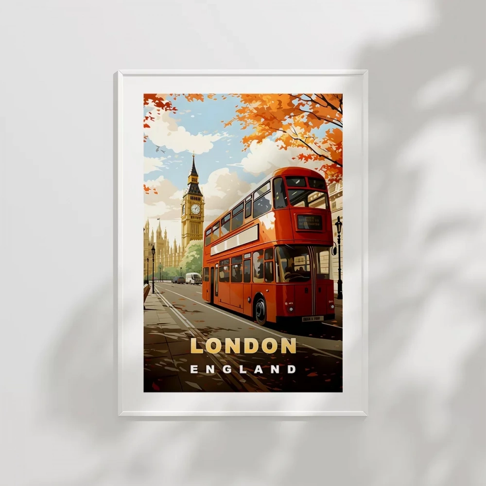 London İkonik Çift Katlı Otobüs Poster