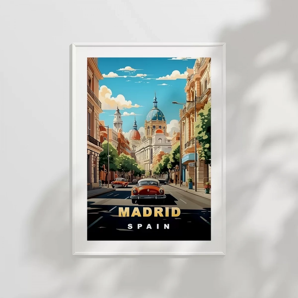 Madrid Şehir Sokakları ve Tarihi Atmosfer Poster