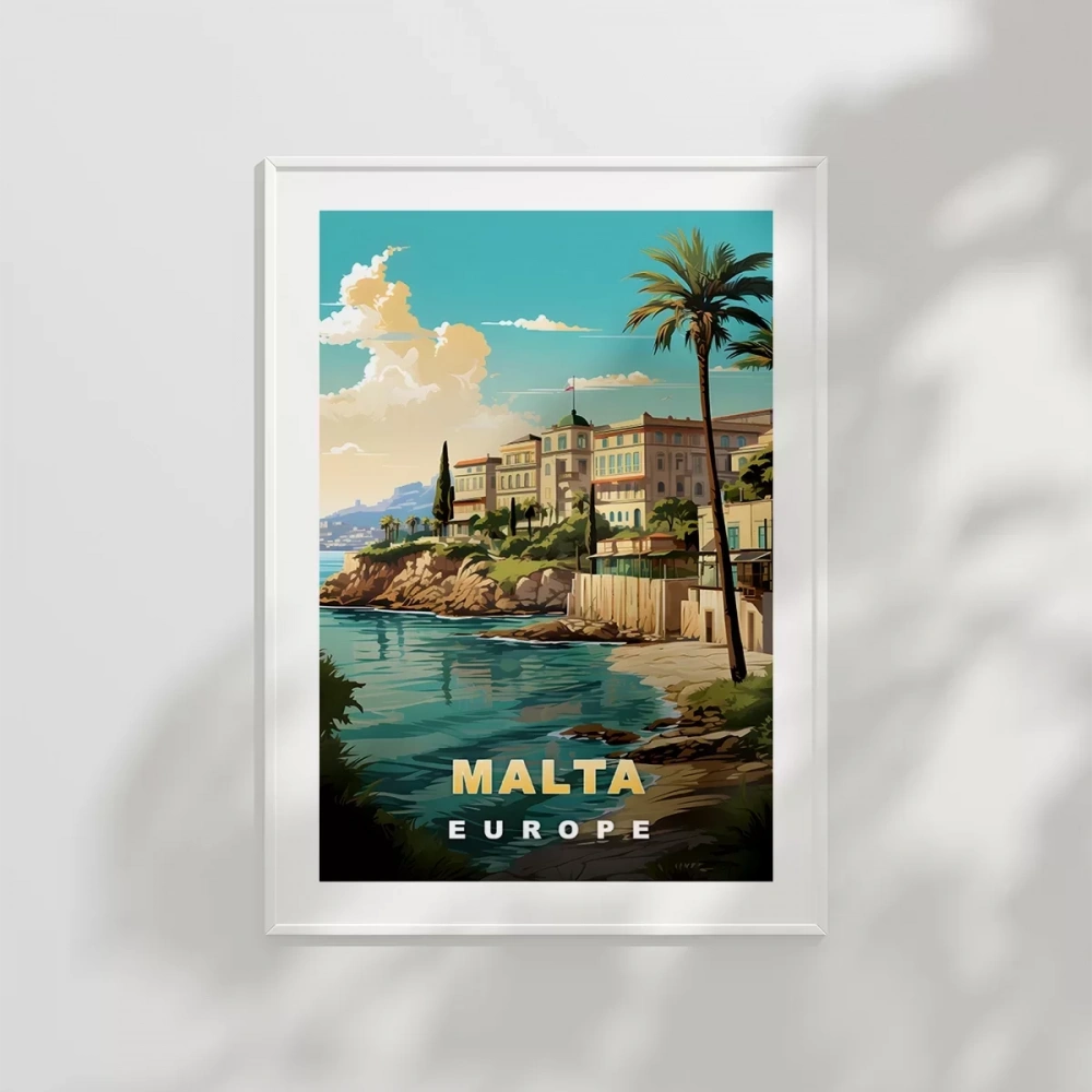 Malta Sahil Manzarası ve Akdeniz Huzuru Poster