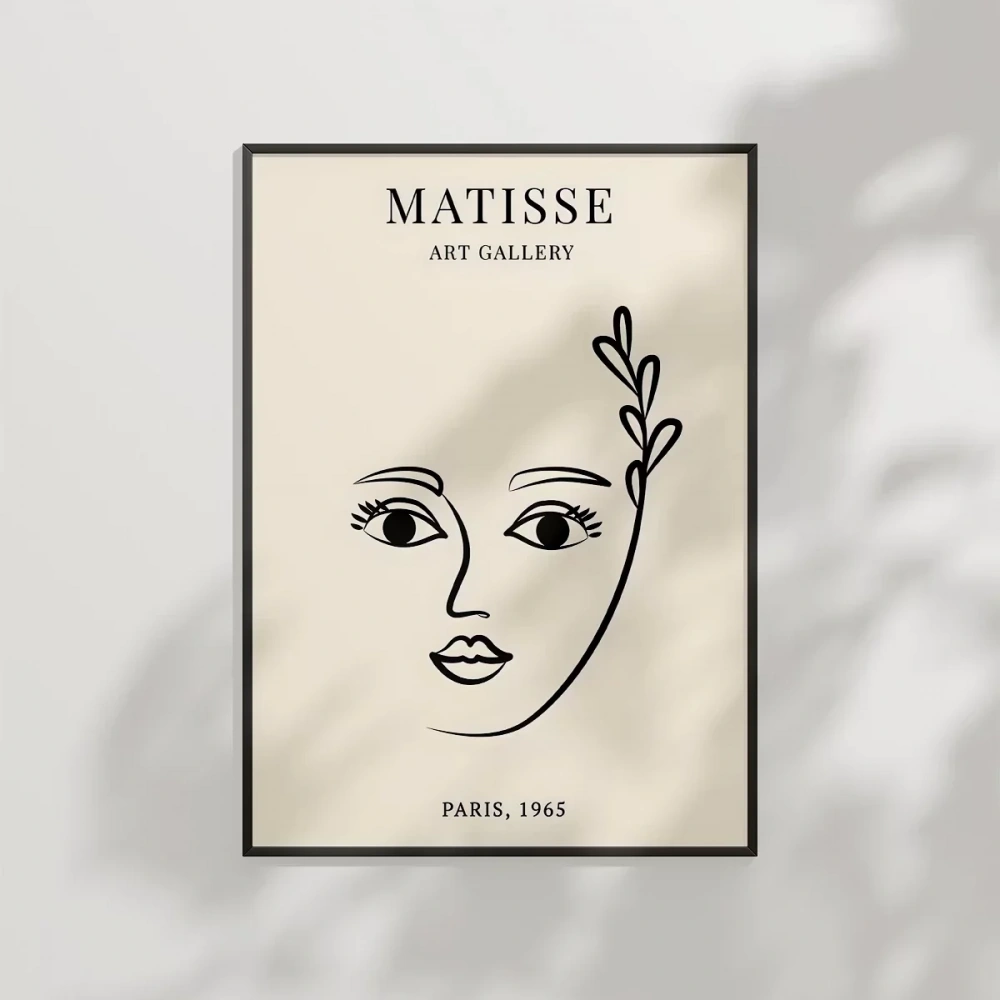 Matisse Stilinde Minimal Kadın Poster