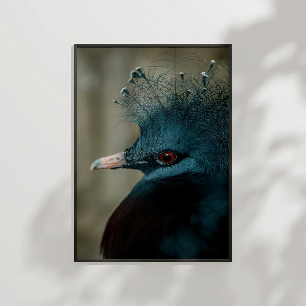 Mavi Tüylü Egzotik Kuş Poster