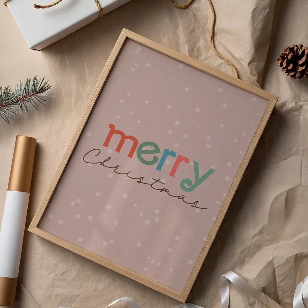 Merry Christmas Tipografi Poster