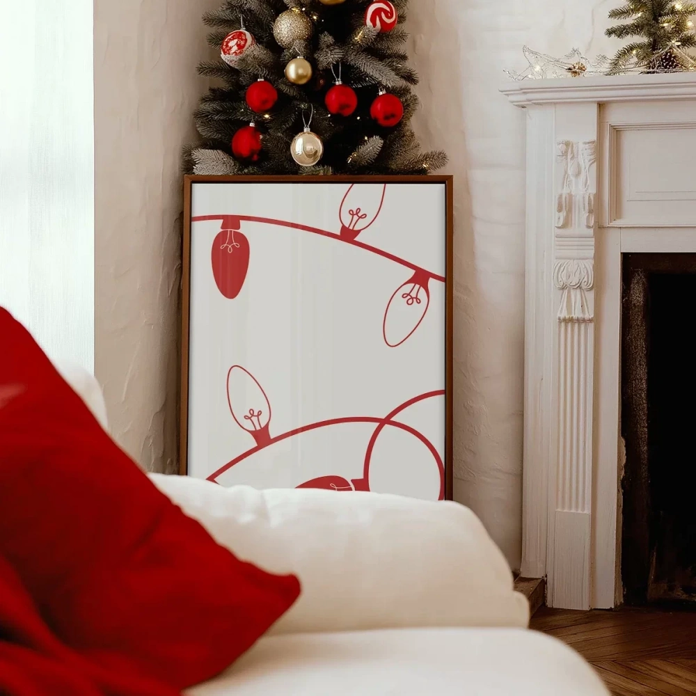 Minimal Noel Işığı Poster