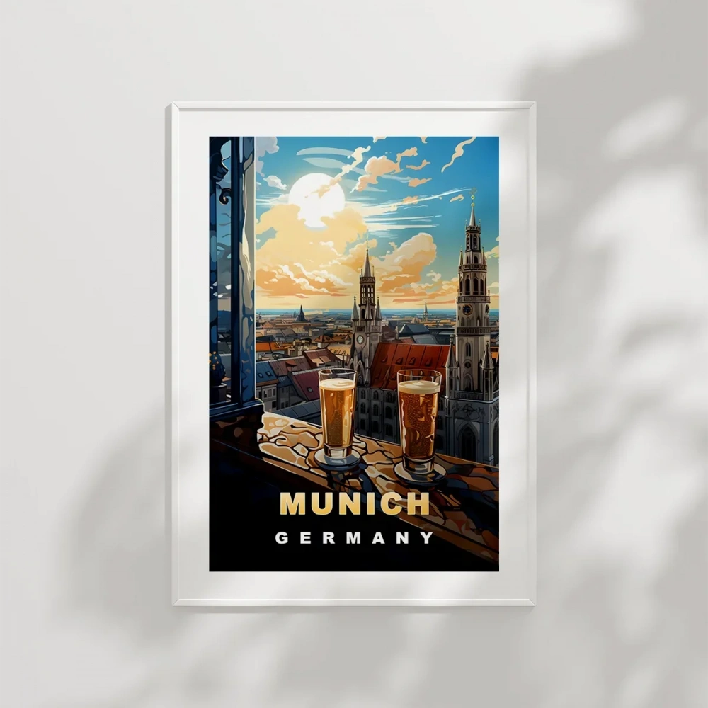 Münihin İkonik Kuleleri Poster
