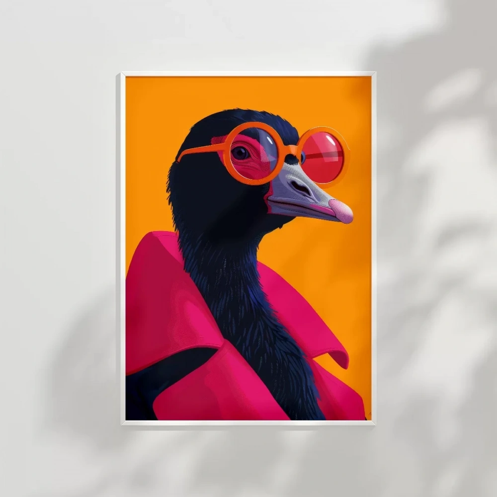 Neon Şıklığı Devekuşu Poster