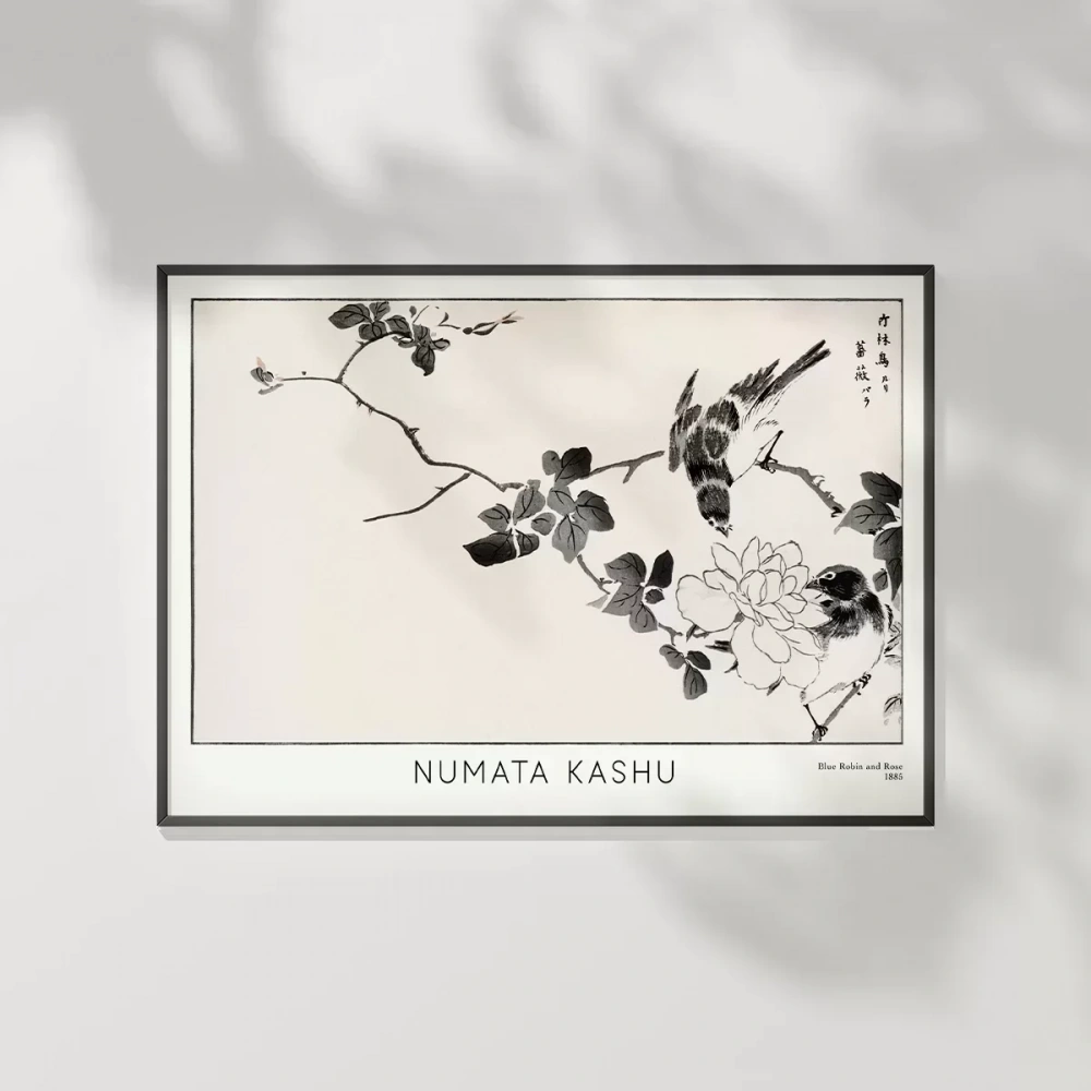 Numata Kashu Kızılgerdan ve Gül Poster