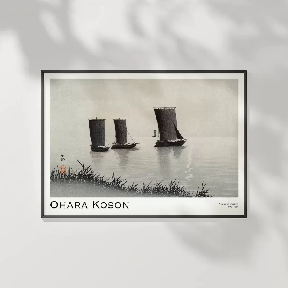 Ohara Koson Balıkçı Teknesi Poster