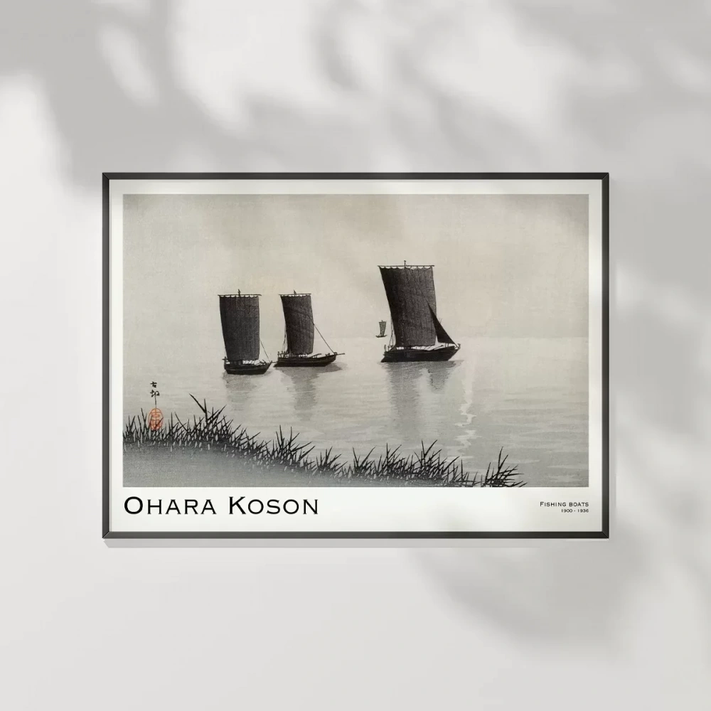 Ohara Koson Balıkçı Teknesi Poster
