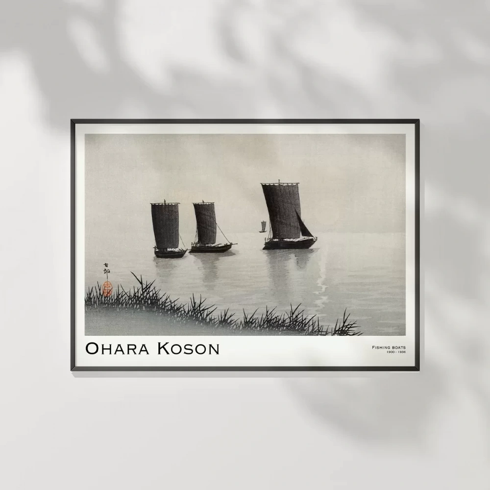 Ohara Koson Balıkçı Teknesi Poster