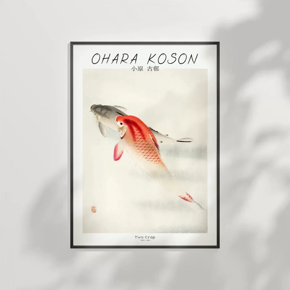 Ohara Koson İki Sazan Poster