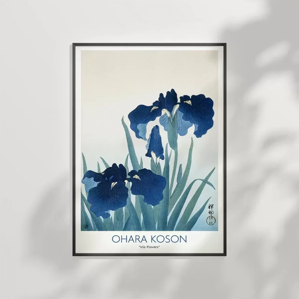 Ohara Koson Süsen Çiçekleri 2 Poster