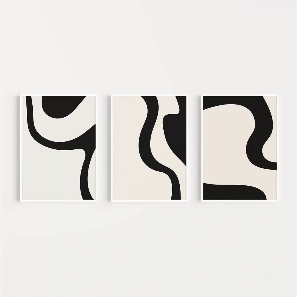 Organik Akış Soyut 3lü Poster