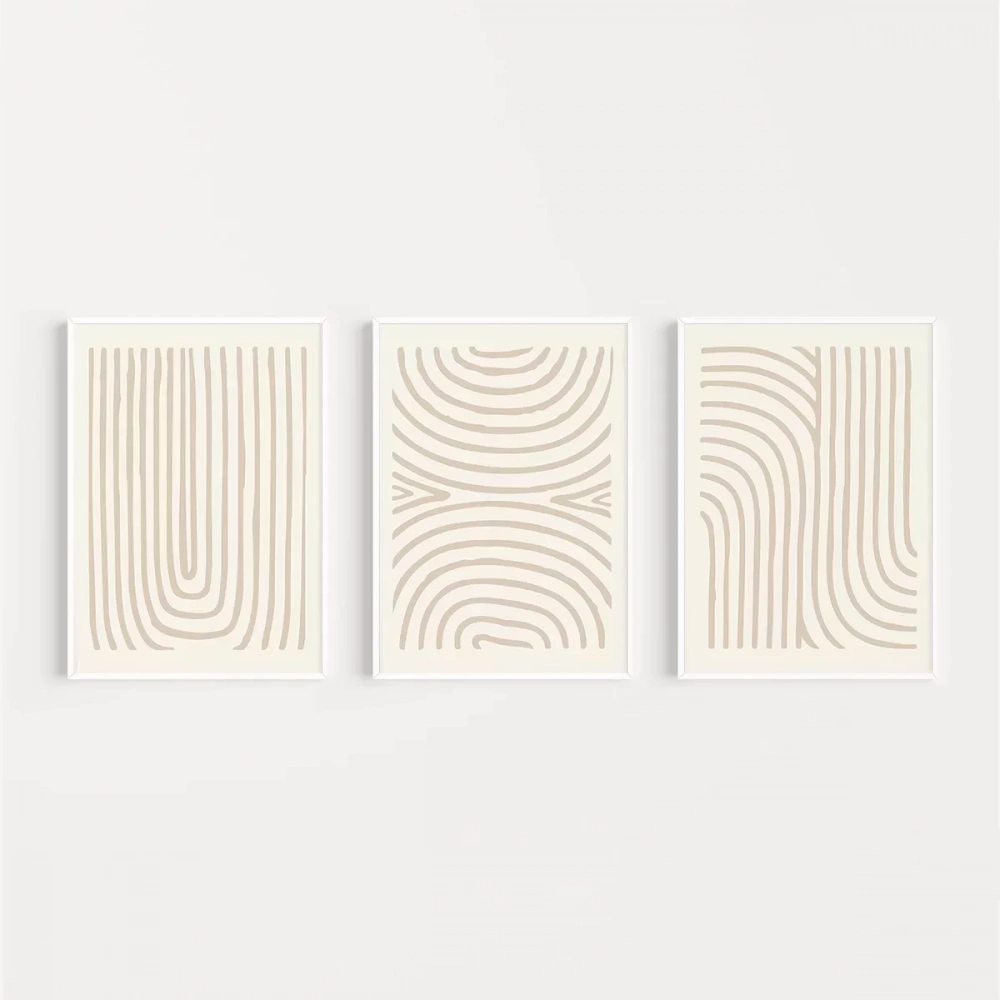 Organik Akış ve Desen Sanatı Triptik 3lü Poster