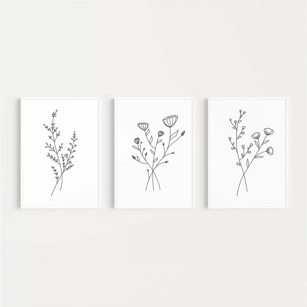 Organik Çizgi Sanatı 3lü Poster