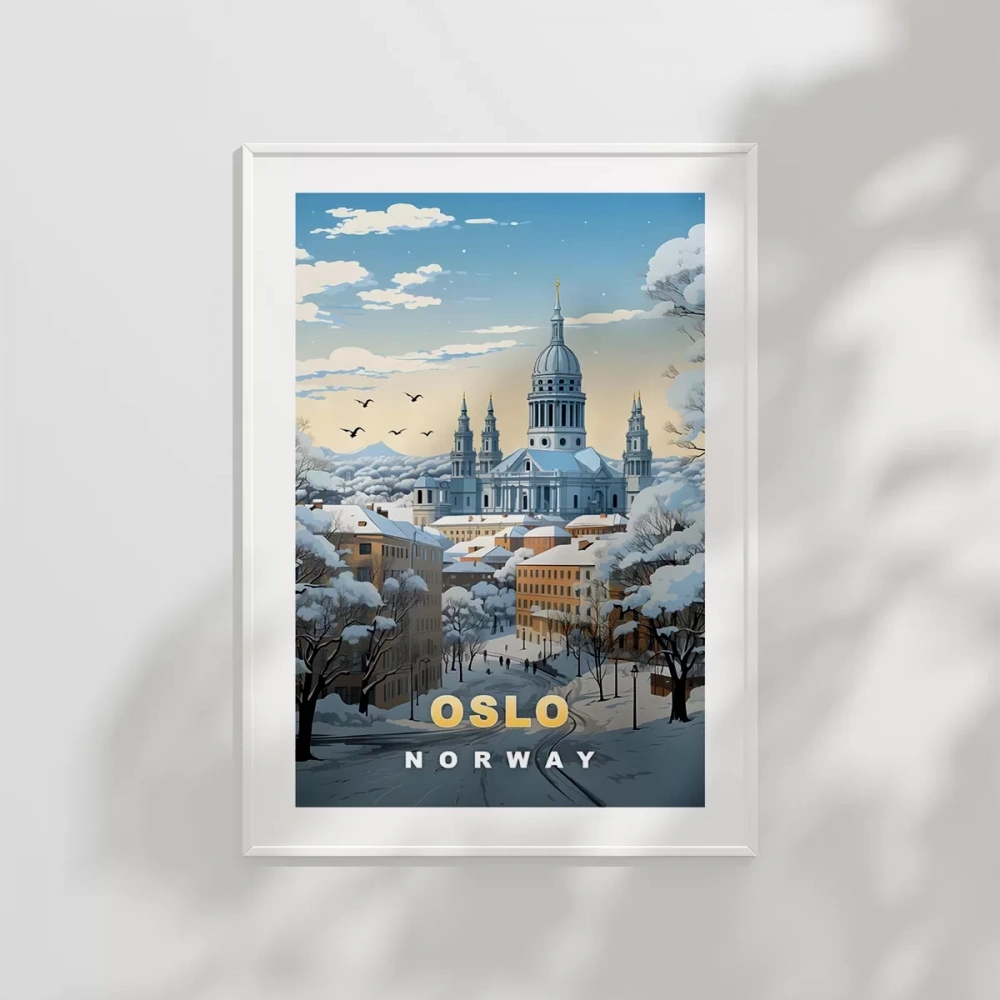 Oslo Kış Manzarası Poster