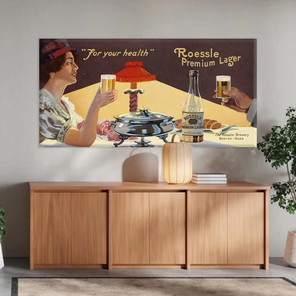 Sağlığına Vintage Kanvas Tablo