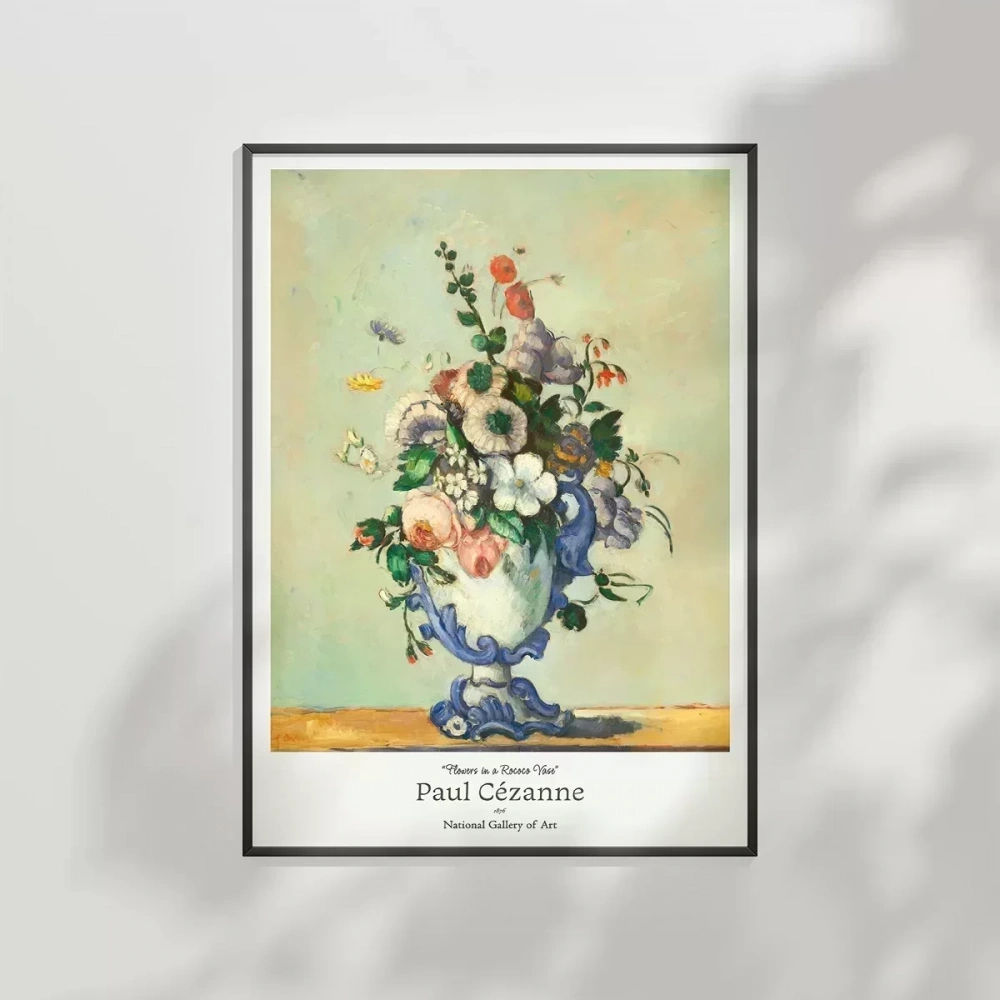 Paul Cézanne Rokoko Vazoda Çiçekler 2 Poster