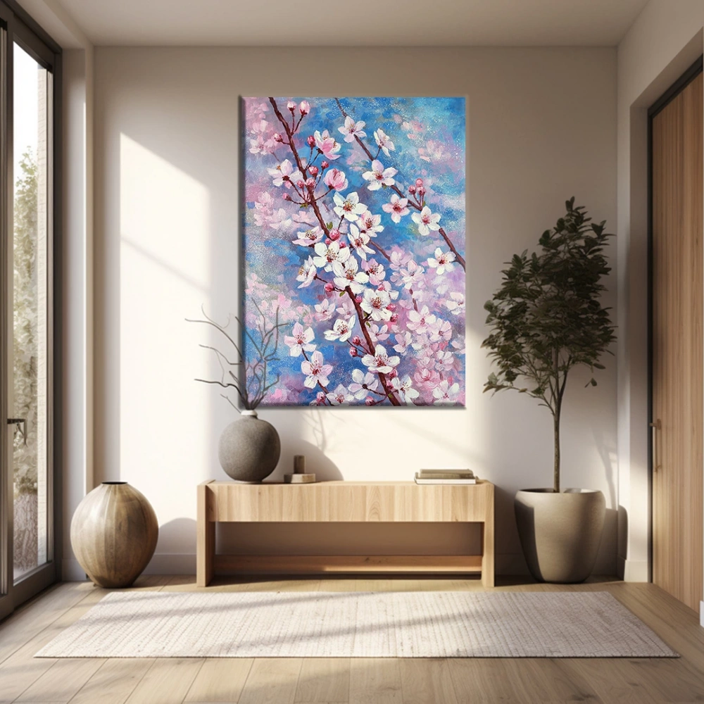 Daldaki Çiçekler Kanvas Tablo