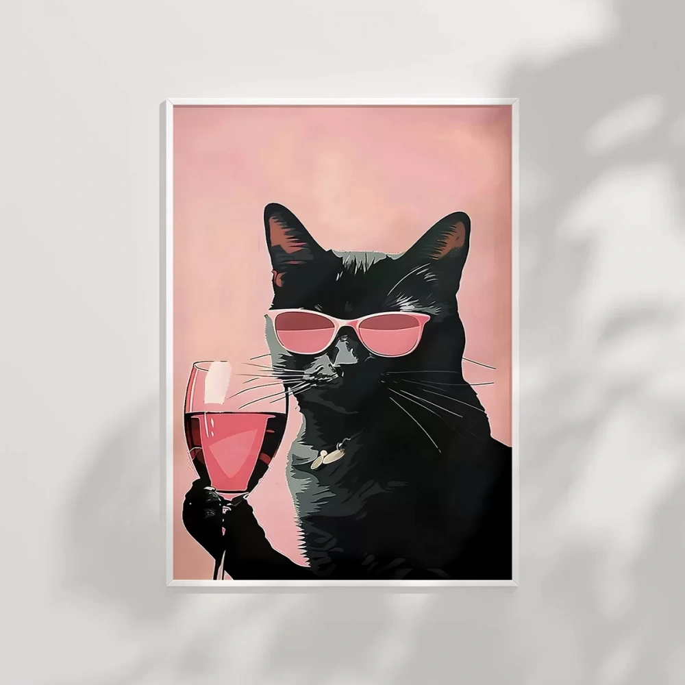 Pembe Kadeh Siyah Kedi Poster