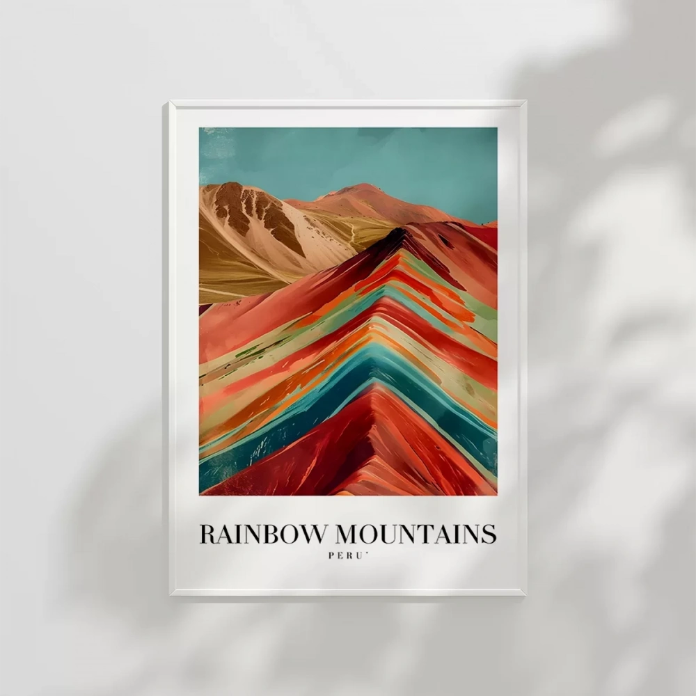 Rainbow Mountains Peru Poster