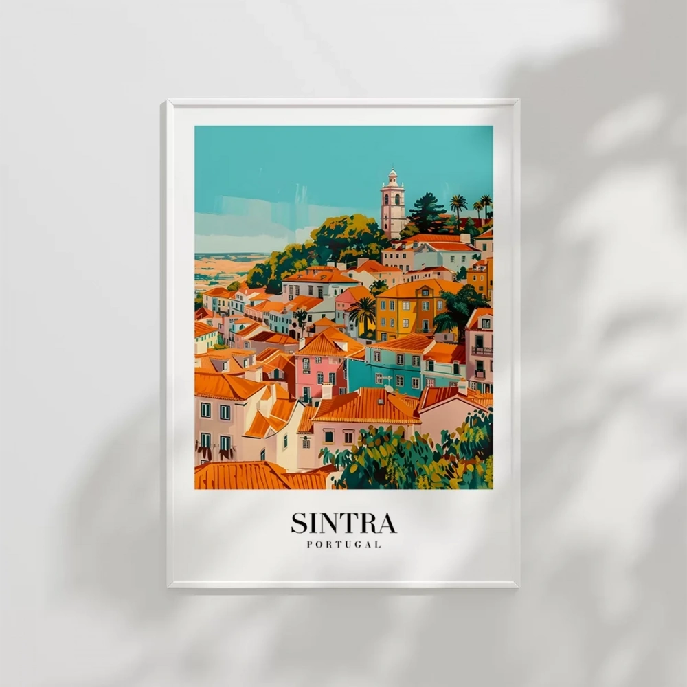 Renkli Sintra Evleri Minimalist Poster