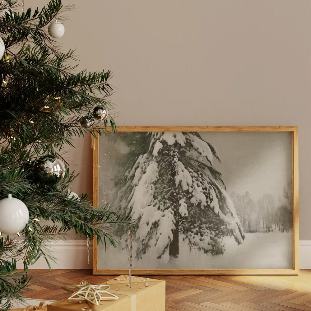 Rustik Kar Manzarası Poster