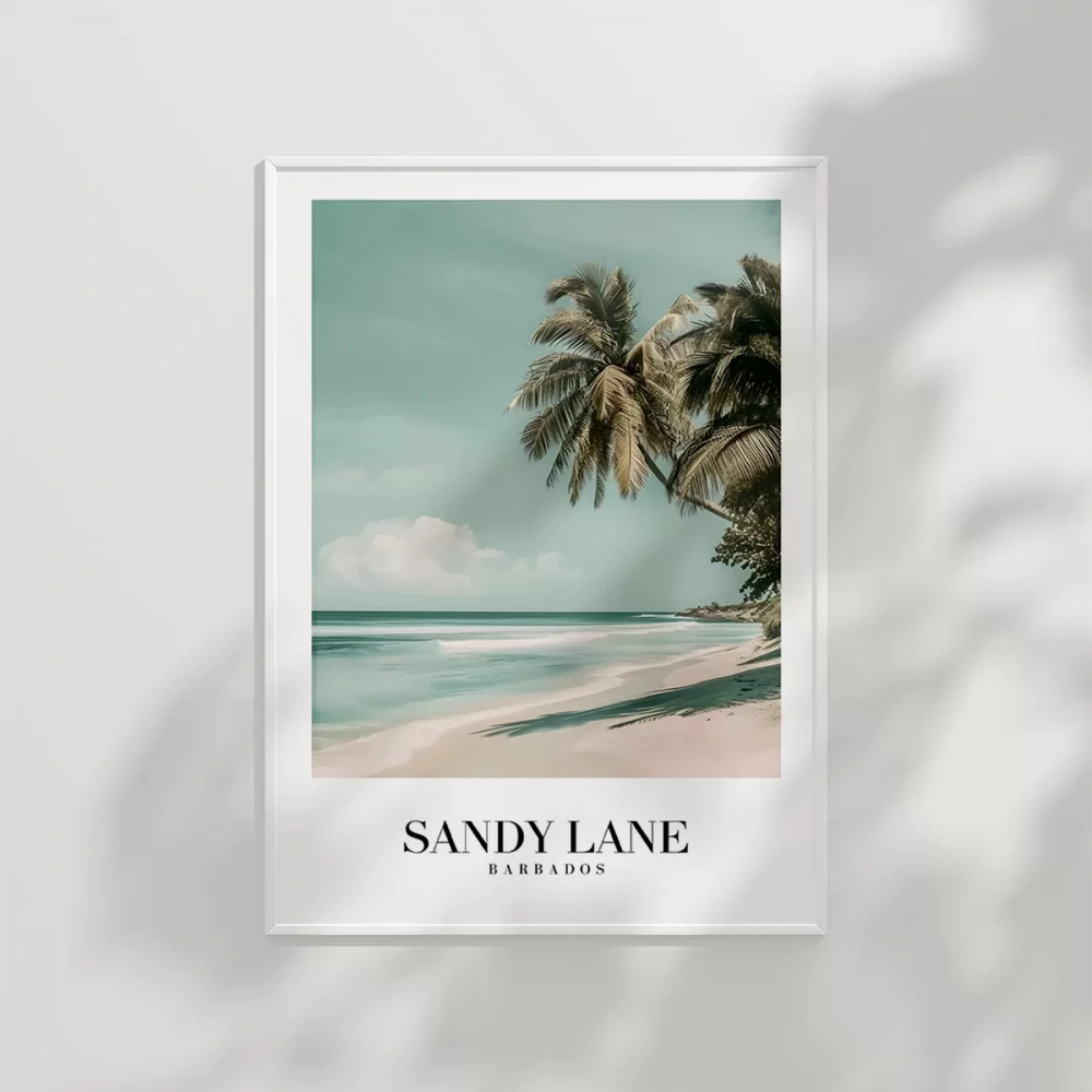 Sandy Lane Barbados Tropik Sahil Poster